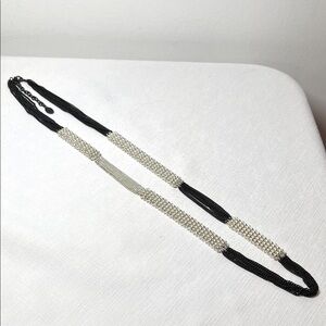 Unique Black and Silver long Necklace. Wear long or doubled.